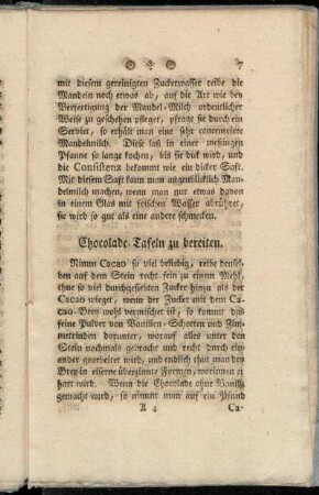 Chocolade-Tafeln zu bereiten.