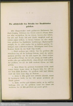 Die abschriefft des Brieffs der Buchbinder gesellen