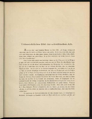 1-12, Uebersichtliches Bild der schwäbischen Alb - Die hydrographischen Verhältnisse und die Benützung des Regenwassers