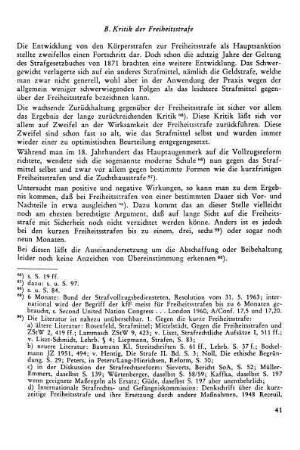 B. Kritik der Freiheitsstrafe