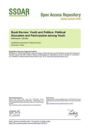 Book Review: Youth and Politics: Political Education and Participation among Youth