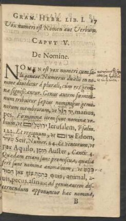 Caput V. De Nomine.
