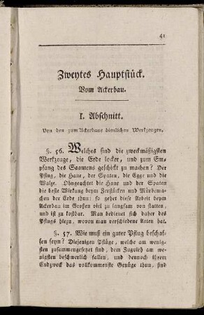 Zweytes Hauptstück. Vom Ackerbau