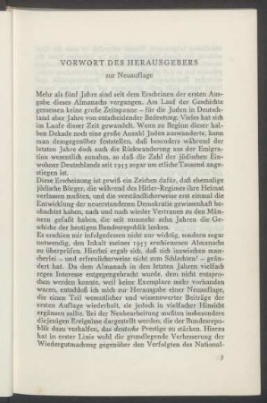 Vorwort des Herausgebers zur Neuauflage