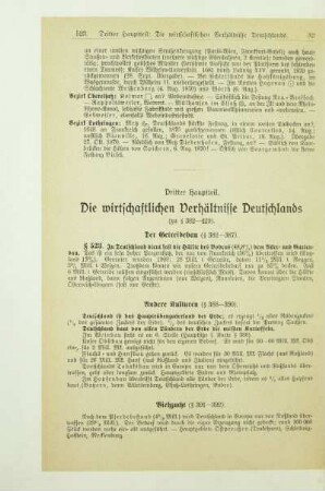 Dritter Hauptteil. Die wirtschaftlichen Verhältnisse Deutschlands