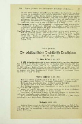 Dritter Hauptteil. Die wirtschaftlichen Verhältnisse Deutschlands