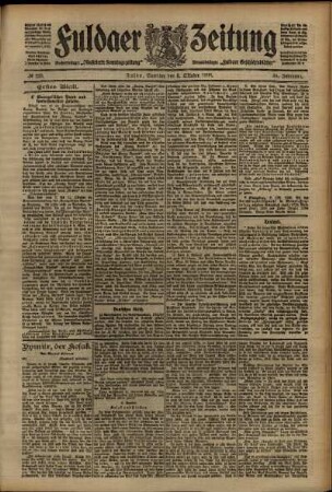 Erste Ausgabe vom Samstag, den 03. Oktober 1908.