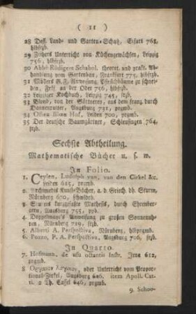 Sechste Abtheilung. Mathematische Bücher u.s.w.