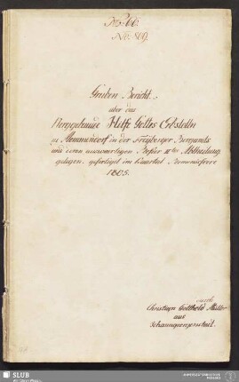 Gruben Bericht. über das Berggebaeude Hilfe Gottes Erbstolln zu Memmendorf in der Freyberger Bergamts und deren auswaertigen Refier IIter Abtheilung gelegen - 17.6717 4.