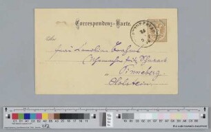 Postkarte an Caroline Brahms