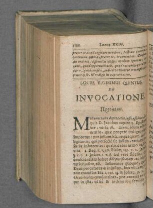 Locus Vigesimus Quintus De Invocatione.