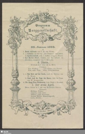 Programm der Berggesellschaft : 25. Januar 1893