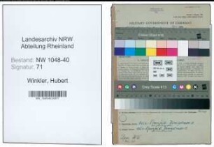 Entnazifizierung Hubert Winkler , geb. 12.11.1893 (Wachtmeister)