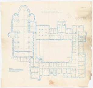 Benediktinerabtei St. Mauritius, Clerf (Clervaux): Grundriss des ersten Obergeschosses 1:100