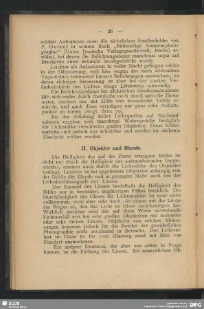 II. Objektiv und Blende