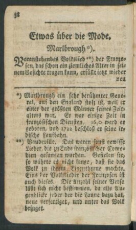 Etwas über die Mode