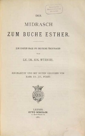 Der Midrasch zum Buche Esther