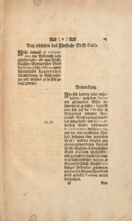 Daß endlichen das Fürstliche Stifft Fulda.