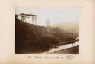 Kaiser-Wilhelm-Brücke, Müngsten: Errichtung der Gerüstpfeiler