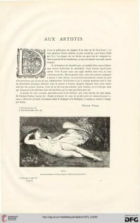 Aux artistes