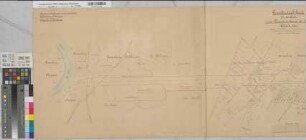 Ems Kanalisierung Grunderwerbskarte Strecke Meppen Blatt 4 Umgehungskanal bei Hüntel (0-34) 1892 1 : 2000 50 x 195 kol. Zeichnung A. Franke, Wasserbauinspektor Wasser- und Schiffahrtsdirektion Münster