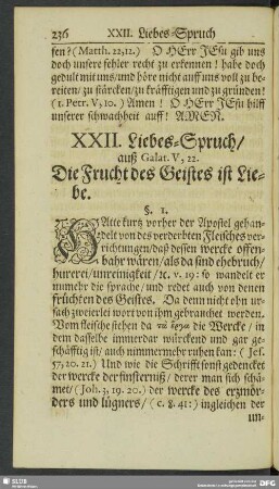 XXII. Liebes-Spruch, auß Galat. V, 22