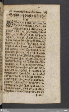 Beschluß dieser Ableh[n]ung