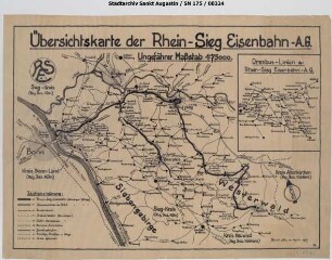 Übersichtskarte der RSE-AG und anderer Bahnen, mit Omnibusnetz