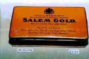 Blechdose für "50 Cigaretten 'SALEM GOLD No. 50', Orientalische Tabak-und Cigaretten-Fabrik 'Yenidze', Dresden"