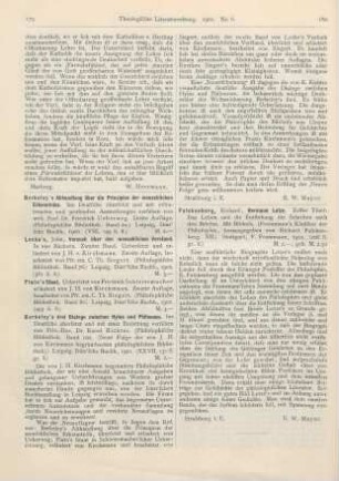 179-180 [Rezension] Berkeley‘s Abhandlung über die Prinzipien der menschlichen Erkenntnis