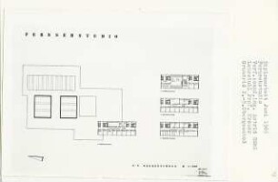 Fernsehstudio (Diplomarbeit bei Willy Kreuer): Grundrisse 2. - 5. Obergeschoss 1:200