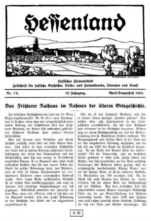 Nr. 7/8, April-Doppelheft 1918