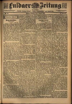 Zweite Ausgabe vom Samstag, den 02. August 1902.