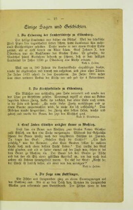Einige Sagen und Geschichten