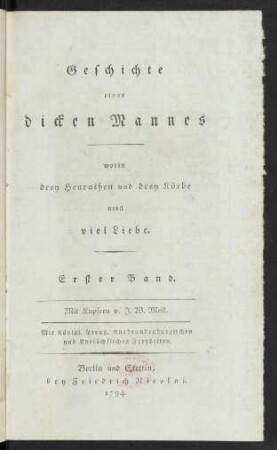 Bd. 1: Geschichte eines dicken Mannes
