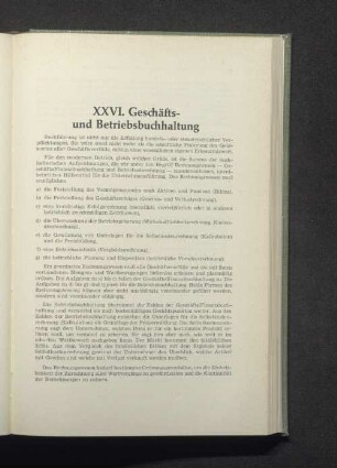 XXVI. Geschäfts- und Betriebsbuchhaltung
