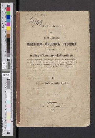 Christian Jürgensen Thomsen: Samling af Raderinger, Kolberstik etc. : 5.10.