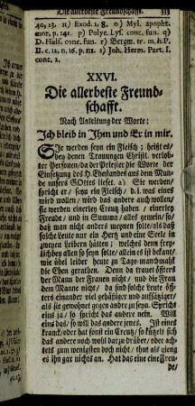 XXVI. Die allerbeste Freundschafft.