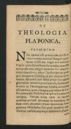 De Theologia Platonica.