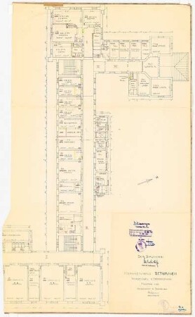 Evangelisches Diakonissenkrankenhaus Bethanien, Berlin-Kreuzberg Hauptgebäude-Nordflügel: Grundriss 2.OG 1:100