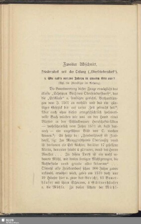 Zweiter Abschnitt. Friedersdorf seit der Teilung ("Oberfriedersdorf")