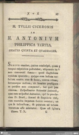 In M. Antonium Philippica Tertia