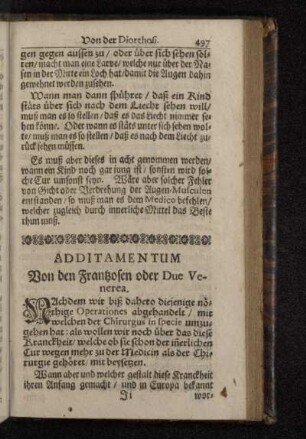 Additamentum Von den Frantzosen oder Due Venerea.