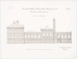 Chemisches Laboratorium der Albertus-Universität Königsberg: Hauptansicht 1:100
