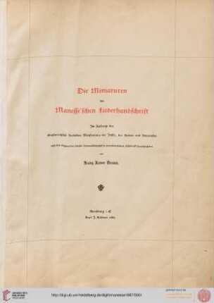 Die Miniaturen der Manesse'schen Liederhandschrift