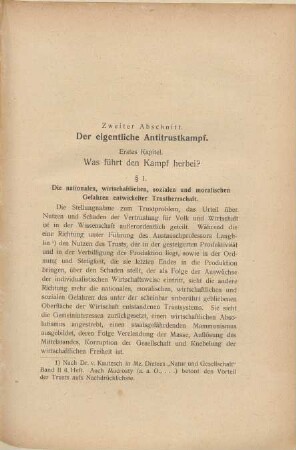 Zweiter Abschnitt. Der eigentliche Antitrustkampf