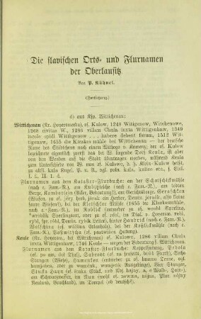 Die slavischen Orts- und Flurnamen der Oberlausitz : (Fortsetzung)