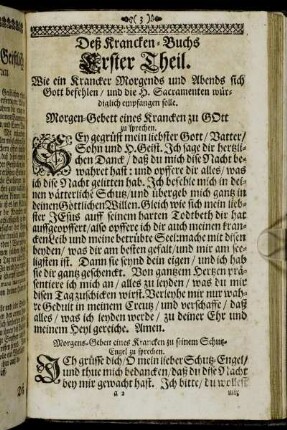 Deß Krancken-Buchs Erster Theil.