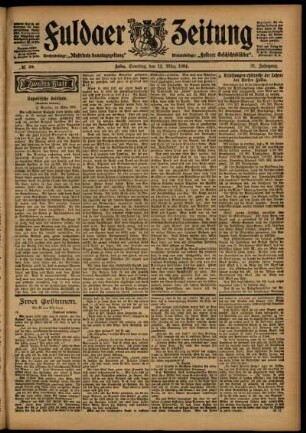 Zweite Ausgabe vom Samstag, den 12. März 1904.