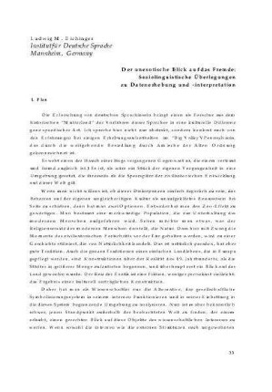 Der unexotische Blick auf das Fremde : Soziolinguistische Überlegungen zu Datenerhebung und -interpretation